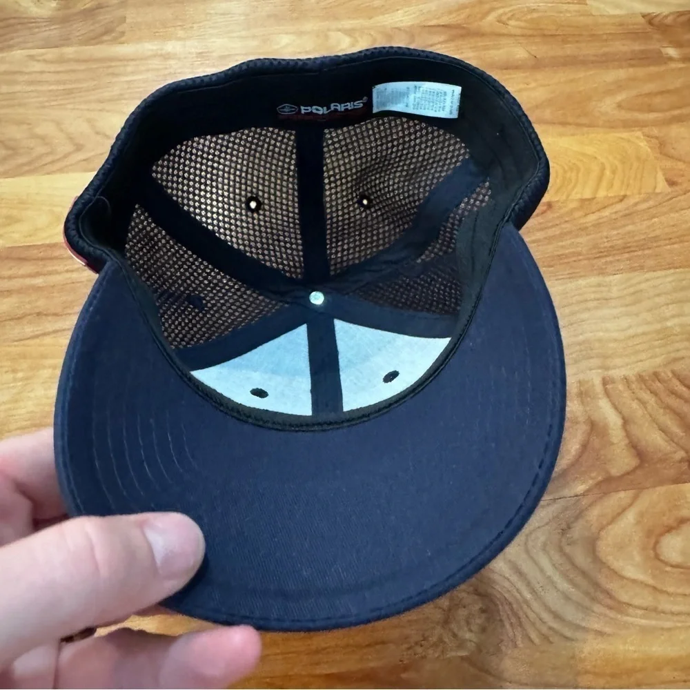 Polaris Racing Hat Baseball Cap Fitted Mesh Backside Navy Blue RN#102019 OSFM